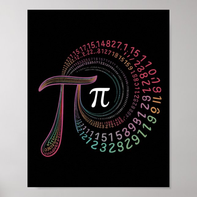 Póster Pi Day 3.14159 Símbolo Pi Ciencia Y Maestra (Frente)