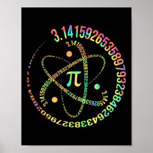 Póster Pi Day 3.14 Espiral número de docentes matemáticas