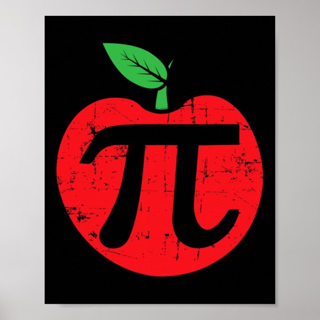 Póster Pi Day Apple Pie Pun 3.14 Maestra Encantadora De M (Frente)