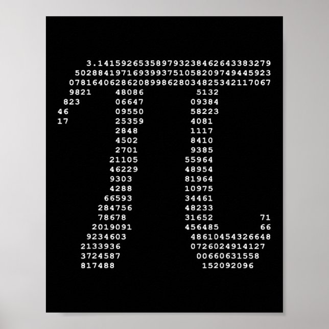 Póster Pi Day Ascii Pi 3.14 Numero Geek (Frente)