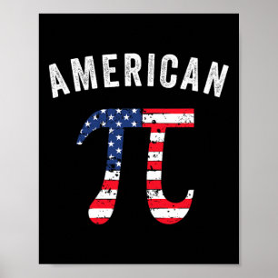 Póster Pi Day Bandera Americana matemática patriótica Ner