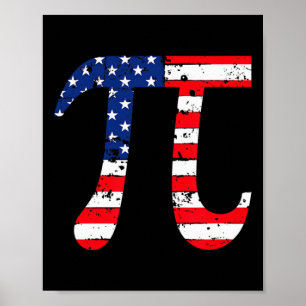 Póster Pi Day Bandera Estadounidense Math Patriótica Nerd