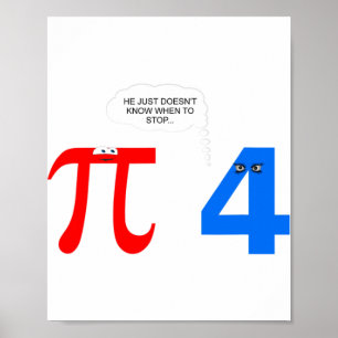 Póster Pi Day Diez Divertidos Problemas de Relación Diver