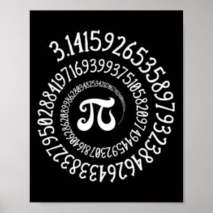 Póster Pi Day Funny Vintage Gráfica Spiral Fórmula Math L