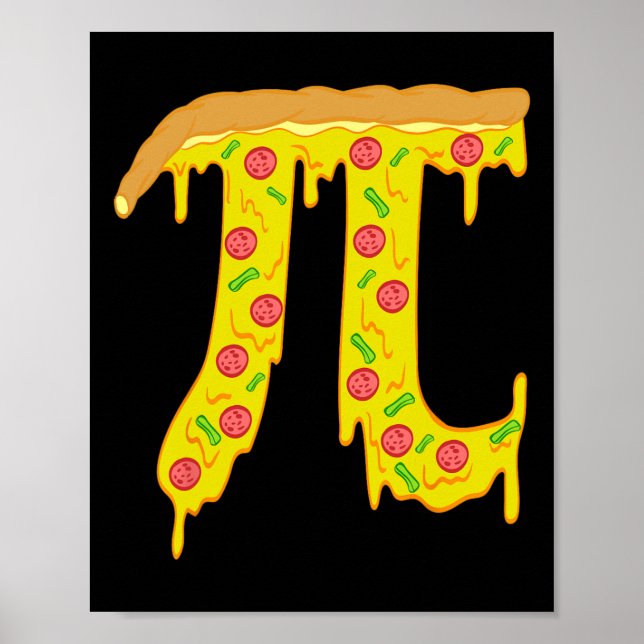 Póster Pi Day Kids Pizza Pi Funny Math Food (Frente)