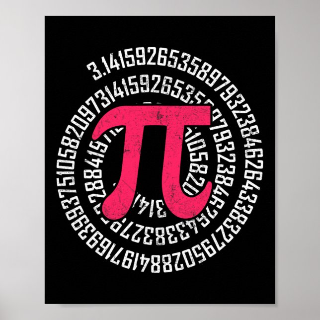 Póster Pi Day Math Nerd Geek 3.1415 Número Irracional Pi (Frente)