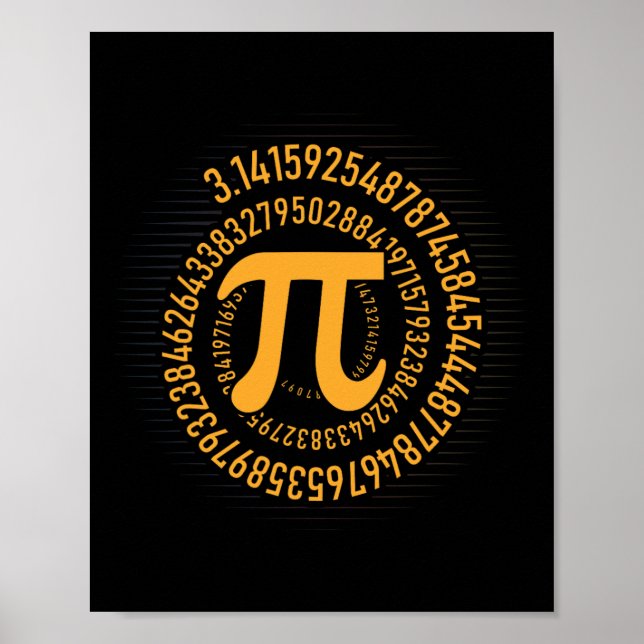 Póster Pi Day Math Nerd Geek 3.1415 Número Irracional Pi (Frente)