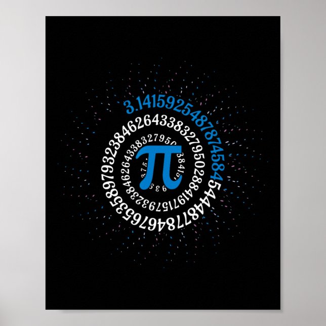 Póster Pi Day Math Nerd Geek 3.1415 Número Irracional Pi (Frente)