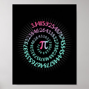 Póster Pi Day Math Nerd Geek 3.1415 Número Irracional Pi