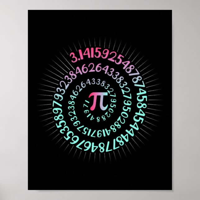 Póster Pi Day Math Nerd Geek 3.1415 Número Irracional Pi (Frente)