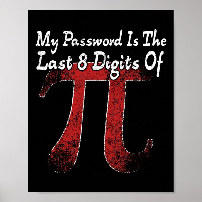 Póster Pi Day - Mi Palabra Es Los Últimos 8 Dígitos De Pi (Frente)