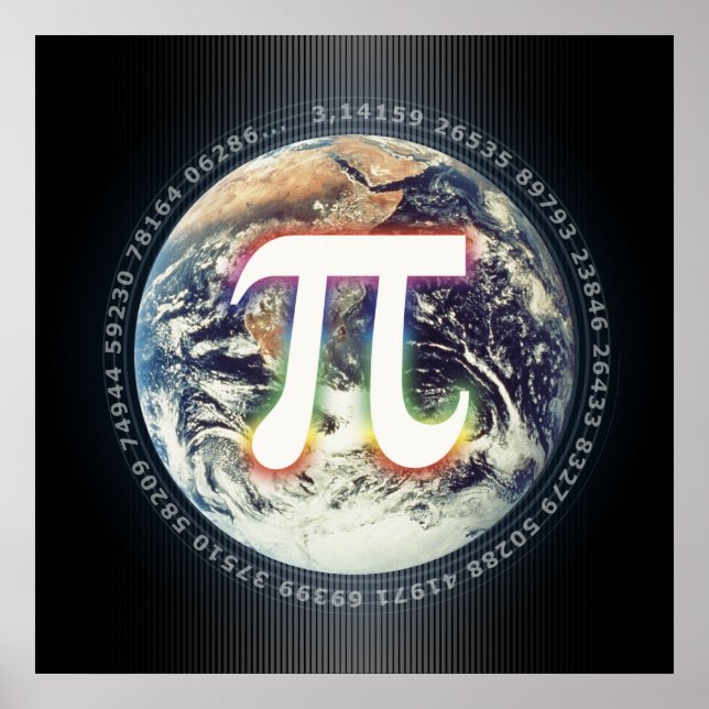 Póster Pi Day on Earth - poster de matemáticas (Frente)