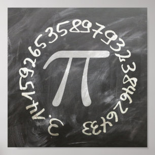 Póster Pi Day PiDay Chalkboard Education