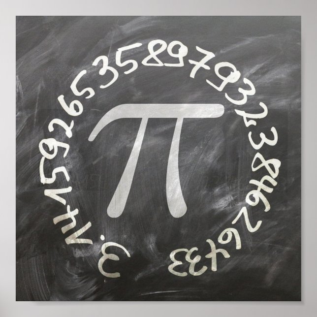 Póster Pi Day PiDay Chalkboard Education (Frente)
