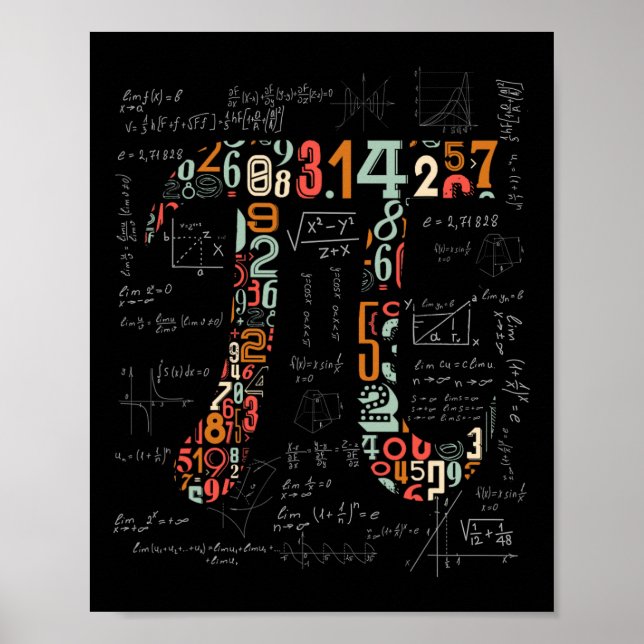 Póster Pi Day Shirt Pi Números Math Teacher 3.14 Gift Boy (Frente)