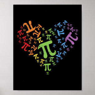 Póster Pi Day Shirt Rainbow Heart Math Lgbt Lesbian P