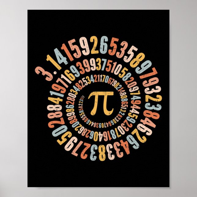 Póster Pi Day Spiral Math Pi (Frente)