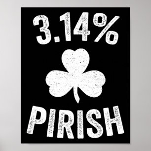 Póster Pi Day St. Patrick's 3.14 Irish Funny Pirish Math