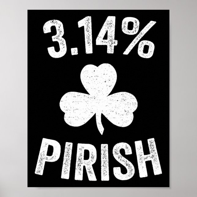 Póster Pi Day St. Patrick's 3.14 Irish Funny Pirish Math (Frente)