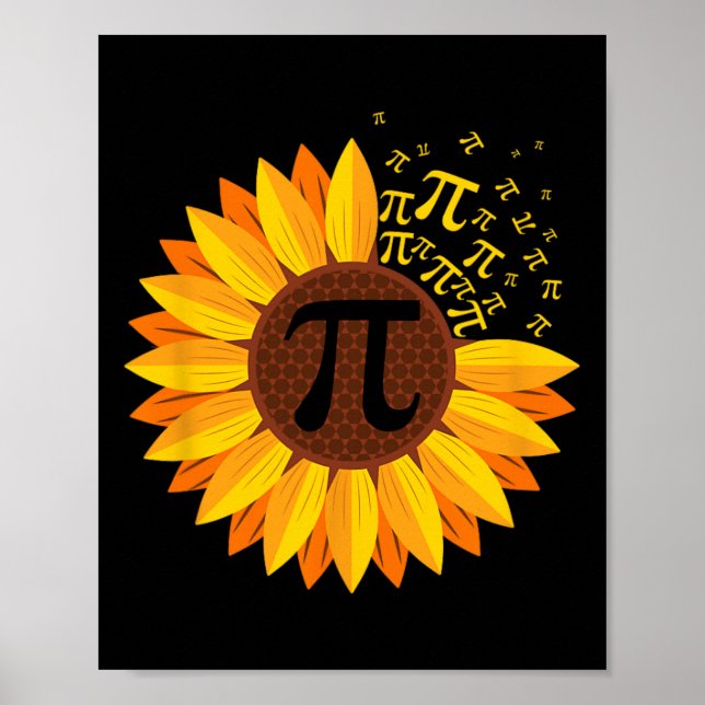 Póster Pi Day Sunflower Pi Número Símbolo Matemática de m (Frente)