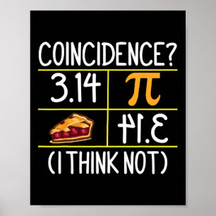 Póster Pi Es Igual A Coincidencia Pie Creo Que No Es Mate