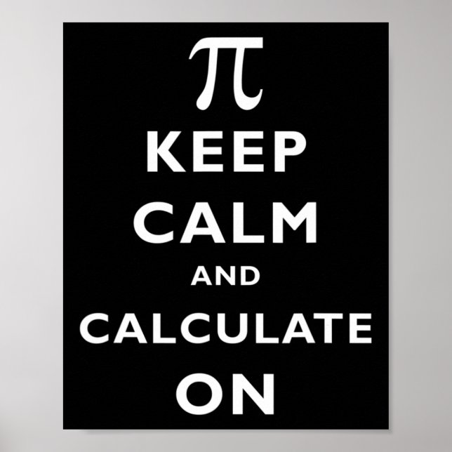 Póster Pi Mantener La Calma Y Calcular En Pi Day 314 Math (Frente)