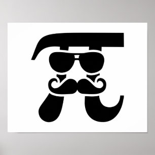 Póster Pi Mustache sunglasses
