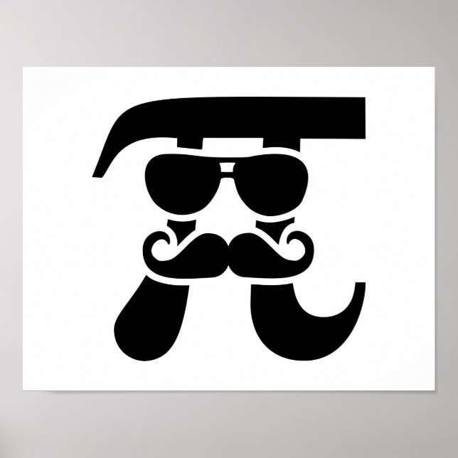 Póster Pi Mustache sunglasses (Frente)
