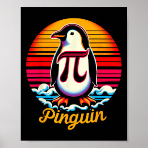Póster Pi-nguin Pi Día Pingüino Número Irracional Pi Symb