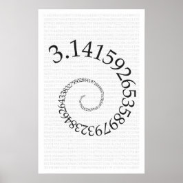 Póster Pi y dígitos en espiral - Poster de matemáticas