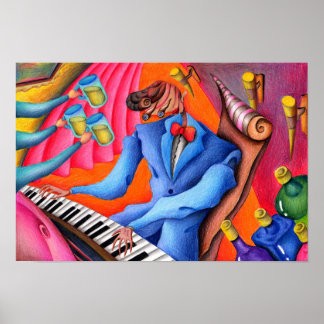 Póster Pianista de jazz.
