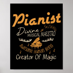 Póster Pianista divino maestro musical ser humano increíb