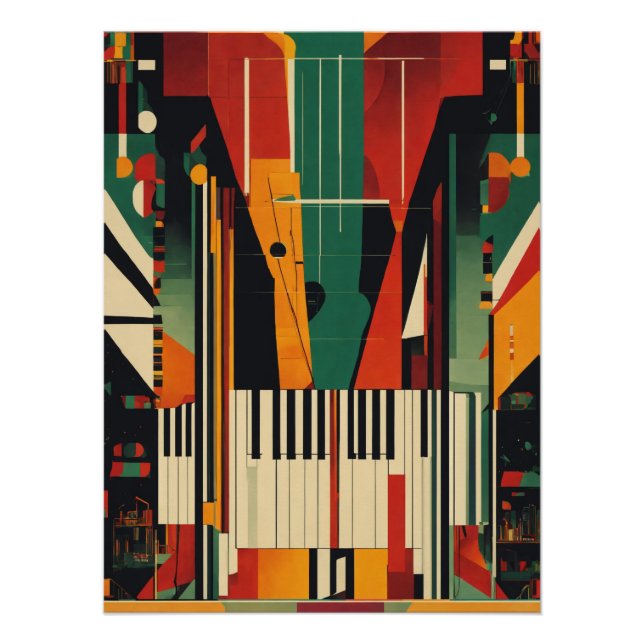 Póster Piano Antiguo Renacimiento de Harlem (Anverso)