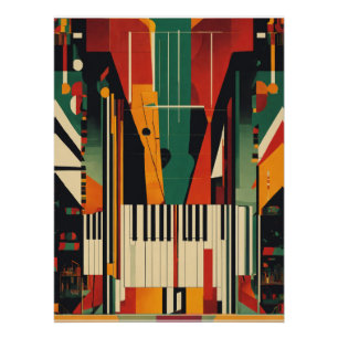 Póster Piano Antiguo Renacimiento de Harlem