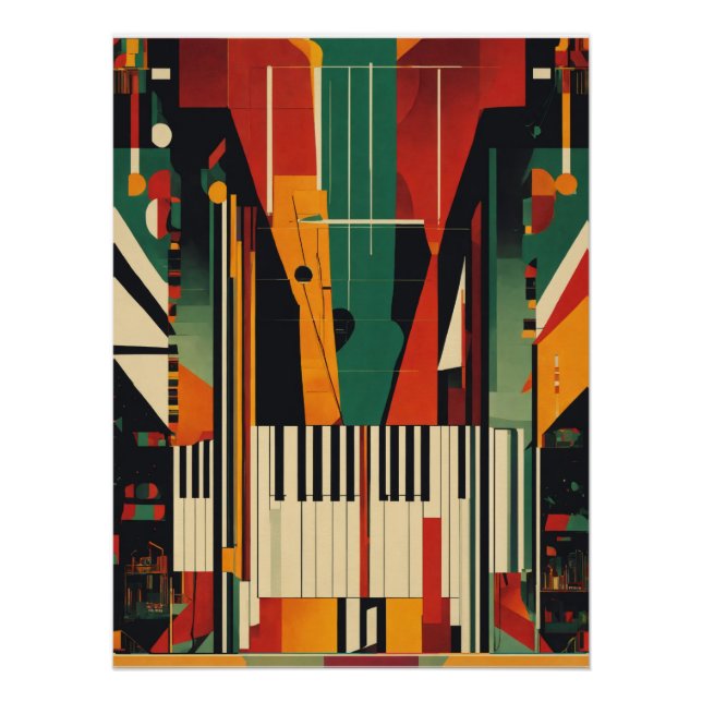 Póster Piano Antiguo Renacimiento de Harlem (Anverso)