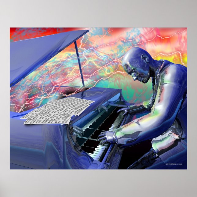 Póster Piano azul (Frente)