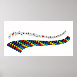 Póster Piano colorful keyboard