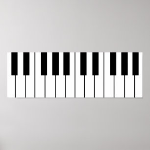 Póster piano con temas musicales