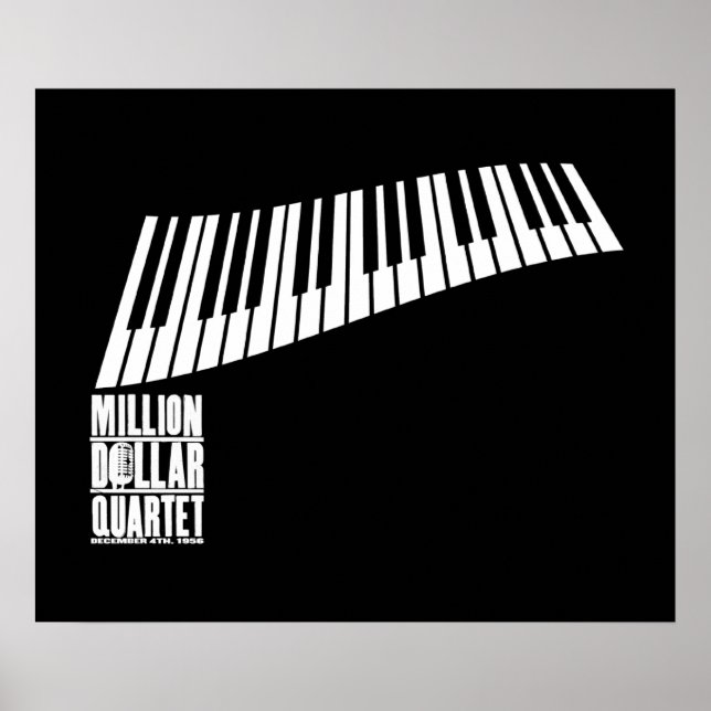 Póster Piano Cuarteto de Millón de Dólares - Blanco (Frente)