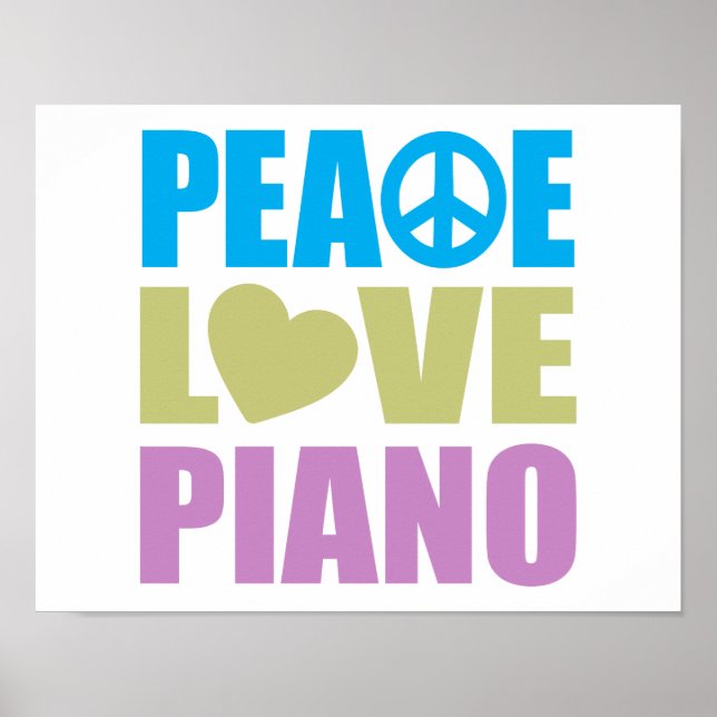 Póster Piano de amor por la paz (Frente)