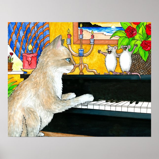 Póster Piano de gato 506 (Frente)