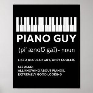 Póster Piano Guy Shirt Pianist Man Keyboard Player Funny