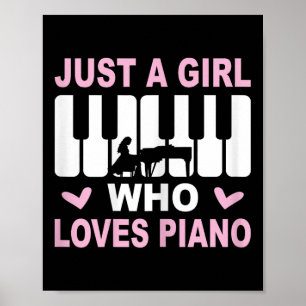 Póster Piano jugador Chica pianista mujer