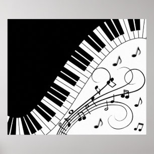 Póster Piano Keyboard Music Design