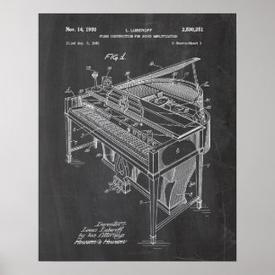 Póster Piano Patent