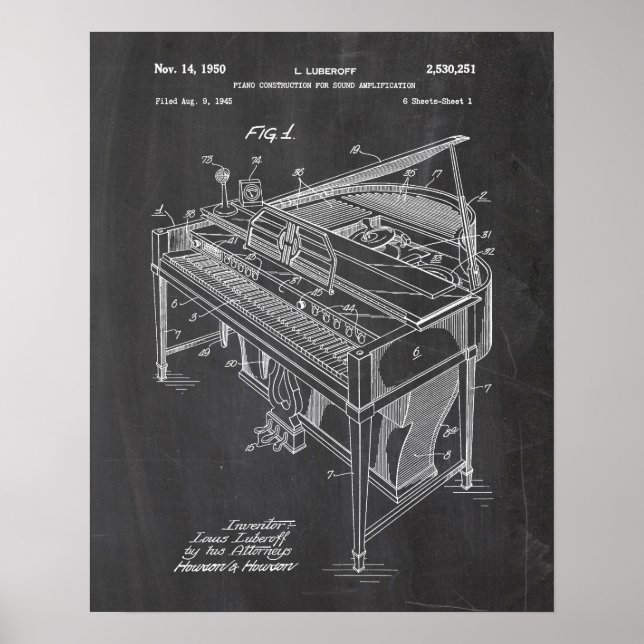 Póster Piano Patent (Frente)