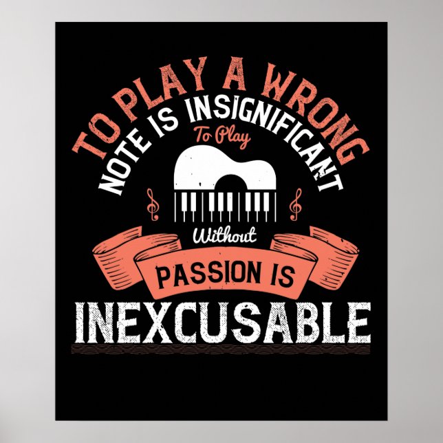 Póster Piano - Sin Pasión Es Inexcusable (Frente)