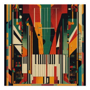 Póster Piano Vintage Renacimiento de Harlem