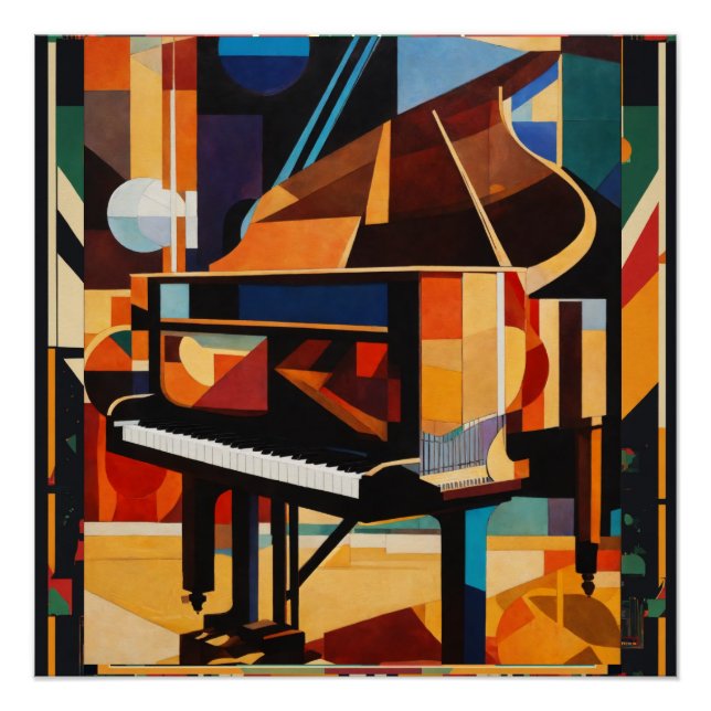 Póster Piano Vintage Renacimiento de Harlem (Anverso)