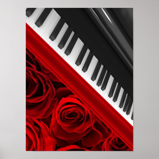 Póster Piano y Rosas (Frente)